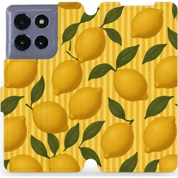 Pouzdro na mobilní telefon Flipové pouzdro Mobiwear - Motorola Moto G86 5G - VP81S Citrony (Knížkové flip pouzdro, obal, kryt na mobil Motorola Moto G86 5G - VP81S Citrony, materiál Umělá kůže + TPU - ochrana 360°, stojánek, silikonová vanička, magnetické zavírání)