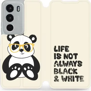 Pouzdro na mobilní telefon Flipové pouzdro Mobiwear - Realme C71 - M041S Panda - life is not (Knížkové flip pouzdro, obal, kryt na mobil Realme C71 - M041S Panda - life is not, materiál Umělá kůže + TPU - ochrana 360°, stojánek, silikonová vanička, magnetické zavírání)