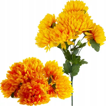 umělá květina Umělé květiny chryzantémy jako živé kytice květů do vázy chryzantéma Oranžová