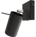 Bodové svítidlo Ring, 1x černé kovové stínítko, (možnost polohování), vypínač