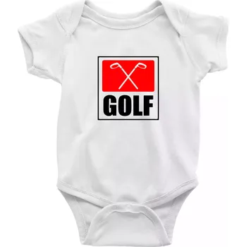 Golfové hole - Body kojenecké s krátkým rukávem - Krátký r. 3-6 měs ( Bílá )