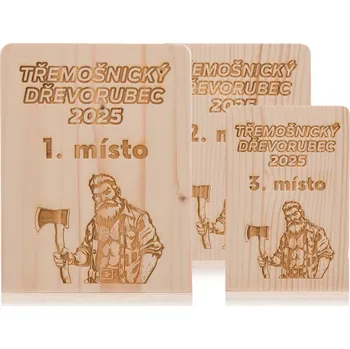 Dřevěná plaketa masiv s laserovým gravírováním, 100x150mm