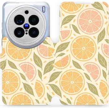 Pouzdro na mobilní telefon Flipové pouzdro Mobiwear - Vivo X200 Pro - VP80S Citrusy (Knížkové flip pouzdro, obal, kryt na mobil Vivo X200 Pro - VP80S Citrusy, materiál Umělá kůže + TPU - ochrana 360°, stojánek, silikonová vanička, magnetické zavírání)