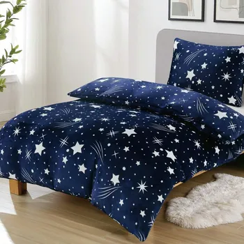 Povlečení Jemné mikroplyš povlečení Homa DEBORAH STAR BLUE 140x200 cm
