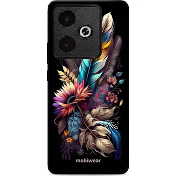 Pouzdro na mobilní telefon Lesklý kryt Mobiwear Glossy - Realme GT 7T - G011G Kytice s pírkem (Prémiové lesklé pouzdro, obal, kryt Mobiwear Glossy na mobil Realme GT 7T - G011G Kytice s pírkem, materiál Plast + TPU silikon - krytí po všech stranách, neošoupatelný potisk, tenké)