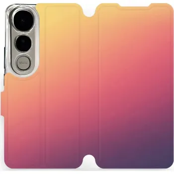 Pouzdro na mobilní telefon Flipové pouzdro Mobiwear - Vivo V50 Lite - VP66S Oranžový odstín (Knížkové flip pouzdro, obal, kryt na mobil Vivo V50 Lite - VP66S Oranžový odstín, materiál Umělá kůže + TPU - ochrana 360°, stojánek, silikonová vanička, magnetické zavírání)