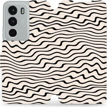 Pouzdro na mobilní telefon Flipové pouzdro Mobiwear - Realme C71 - VA62S Vlnky na béžové (Knížkové flip pouzdro, obal, kryt na mobil Realme C71 - VA62S Vlnky na béžové, materiál Umělá kůže + TPU - ochrana 360°, stojánek, silikonová vanička, magnetické zavírání)