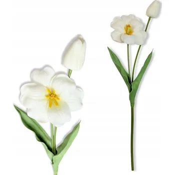 umělá květina Bílá TULIPÁN VĚTVIČKA s tulipány 53 cm Umělé květy LIKE OF LIFE
