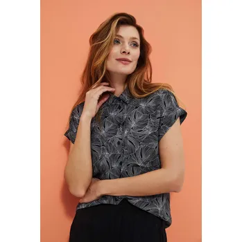 Dámská košile Moodo Floral Marisse černá | bílá | šedá | oranžová | vícebarevná 1953801