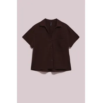 Dámská košile DÁMSKÁ KOŠILE L-KO-4054 D.DUB Marisse hnědá 2332638