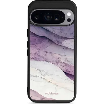 Pouzdro na mobilní telefon Lesklý kryt Mobiwear Glossy - Google Pixel 9 Pro - G028G - Bílý a fialový mramor (Prémiové lesklé pouzdro, obal, kryt Mobiwear Glossy na mobil Google Pixel 9 Pro - G028G - Bílý a fialový mramor, materiál Plast + TPU silikon - krytí po všech stranách,)