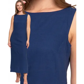 Dámské šaty Dlouhé dámské maxi ŠATY lněné šaty, lehké Elegantní hladké, MORAJ XL