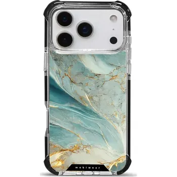 Pouzdro na mobilní telefon Odolný obal Mobiwear MagSafe Elite Bumper - Apple iPhone 17 Pro Max - D016D Zelenkavý a zlatavý mramor (Odolný kryt, pouzdro, obal Mobiwear Elite Bumper na mobil Apple iPhone 17 Pro Max - D016D Zelenkavý a zlatavý mramor, materiál Plast + TPU silikon + ko