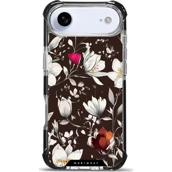 Pouzdro na mobilní telefon Odolný obal Mobiwear MagSafe Elite Bumper - Apple iPhone Air - DP72D Květy na hnědé (Odolný kryt, pouzdro, obal Mobiwear Elite Bumper na mobil Apple iPhone Air - DP72D Květy na hnědé, materiál Plast + TPU silikon + kov - zesílená ochrana telefonu, podpora