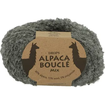 Příze Drops Alpaca Bouclé MIX 0517 šedá