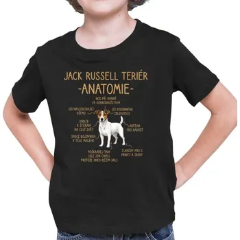 Žertovný předmět Jack Russell teriér – anatomie - dětské tričko s potiskem- Tričkový.cz