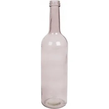 Váza SKLENĚNÁ VÁZA KOUŘOVÁ PRŮHLEDNÁ TVAR LAHVE VÝŠKA 30 cm