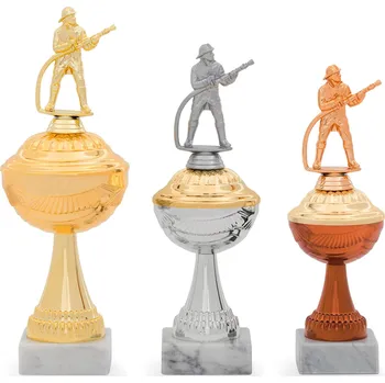 Pohár EDICE HASIČI, výška 29 cm, bronzový/zlatý