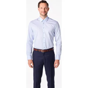 Pánská košile CityZen - BERN Pánská košile regular světle modrá se vzorem lístek 44