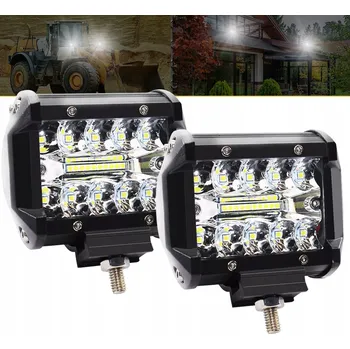 Přídavný světlomet 2ks VÝKONNÁ LED PRACOVNÍ LAMPA AUTOMOBILOVÁ, TVRZENÉ SKLO, HALOGEN 480W 12V