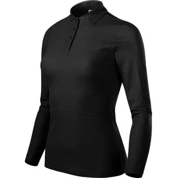 Dámská košile Pique Polo LS polokošile dámská černá 2XL