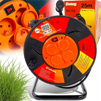 Napájecí kabel PRODLUŽOVACÍ KABEL BUBNÍK STAVEBNÍ ZAHRADNÍ VELKÝ BUBNEN DLOUHÝ 50M 3x2,5mm KABEL