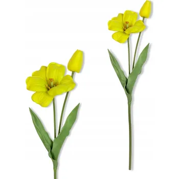 umělá květina Žlutá TULIPÁN VĚTVIČKA s tulipány 53 cm Umělé květy LIKE LIFE