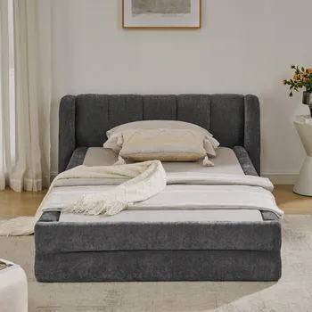 Postel Jednolůžková dřevěná postel Arhatreya 90x200 cm šedá