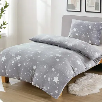 Povlečení Jemné mikroplyš povlečení Homa DEBORAH STAR GREY 140x200 cm