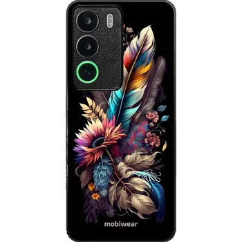 Pouzdro na mobilní telefon Lesklý kryt Mobiwear Glossy - Realme C71 - G011G Kytice s pírkem (Prémiové lesklé pouzdro, obal, kryt Mobiwear Glossy na mobil Realme C71 - G011G Kytice s pírkem, materiál Plast + TPU silikon - krytí po všech stranách, neošoupatelný potisk, tenké proveden