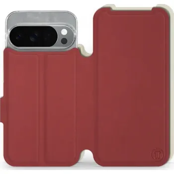 Pouzdro na mobilní telefon Flipové pouzdro Mobiwear Semiš - Google Pixel 10 Pro - Cihlové & Béžové (Knížkové semišové flip pouzdro, obal, kryt na mobil Google Pixel 10 Pro - Cihlové & Béžové, materiál semiš + TPU, ochrana 360°, stojánek, silikonová vanička, magnetické zavírání)