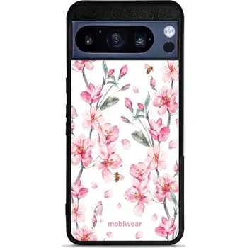 Pouzdro na mobilní telefon Lesklý kryt Mobiwear Glossy - Google Pixel 8 Pro - G033G - Růžové květy (Prémiové lesklé pouzdro, obal, kryt Mobiwear Glossy na mobil Google Pixel 8 Pro - G033G - Růžové květy, materiál Plast + TPU silikon - krytí po všech stranách, neošoupatelný potisk,)
