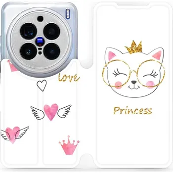 Pouzdro na mobilní telefon Flipové pouzdro Mobiwear - Vivo X200 Pro - MH03S Kočička princess (Knížkové flip pouzdro, obal, kryt na mobil Vivo X200 Pro - MH03S Kočička princess, materiál Umělá kůže + TPU - ochrana 360°, stojánek, silikonová vanička, magnetické zavírání)