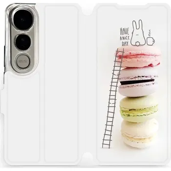 Pouzdro na mobilní telefon Flipové pouzdro Mobiwear - Vivo V50 Lite - M090P Makronky (Knížkové flip pouzdro, obal, kryt na mobil Vivo V50 Lite - M090P Makronky, materiál Umělá kůže + TPU - ochrana 360°, stojánek, silikonová vanička, magnetické zavírání)