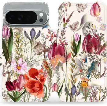 Pouzdro na mobilní telefon Flipové pouzdro Mobiwear - Google Pixel 10 Pro XL - MP01S Rozkvetlá louka (Knížkové flip pouzdro, obal, kryt na mobil Google Pixel 10 Pro XL - MP01S Rozkvetlá louka, materiál Umělá kůže + TPU - ochrana 360°, stojánek, silikonová vanička, magnetické zavírá