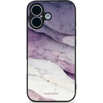 Pouzdro na mobilní telefon Lesklý kryt Mobiwear Glossy - Apple iPhone 17 - G028G - Bílý a fialový mramor (Prémiové lesklé pouzdro, obal, kryt Mobiwear Glossy na mobil Apple iPhone 17 - G028G - Bílý a fialový mramor, materiál Plast + TPU silikon - krytí po všech stranách,)