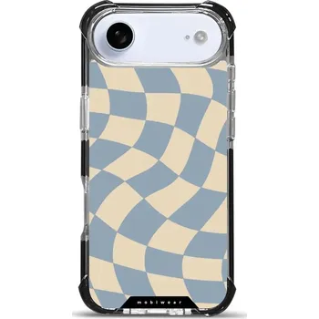 Pouzdro na mobilní telefon Odolný obal Mobiwear MagSafe Elite Bumper - Apple iPhone Air - DA59D Modrá a béžová šachovnice (Odolný kryt, pouzdro, obal Mobiwear Elite Bumper na mobil Apple iPhone Air - DA59D Modrá a béžová šachovnice, materiál Plast + TPU silikon + kov - zesílená)