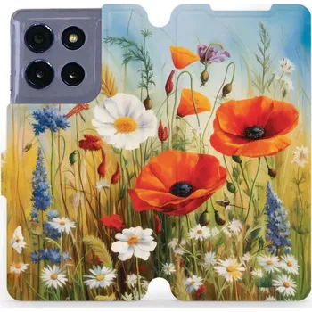 Pouzdro na mobilní telefon Flipové pouzdro Mobiwear - Motorola Moto G86 5G - VP43S Letní louka (Knížkové flip pouzdro, obal, kryt na mobil Motorola Moto G86 5G - VP43S Letní louka, materiál Umělá kůže + TPU - ochrana 360°, stojánek, silikonová vanička, magnetické zavírání)