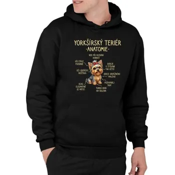 Žertovný předmět yorkšírský teriér – anatomie - pánská mikina s potiskem- Tričkový.cz