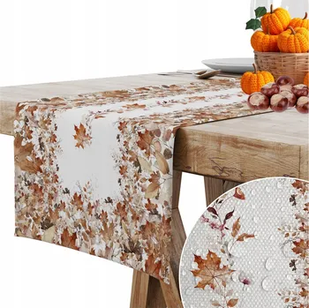 ubrus BĚHOUN NA STŮL PODZIMNÍ HLADKÝ MATNÝ 40x180cm LISTÍ PODZIMNÍ LIST 476