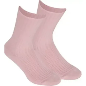 Pánské ponožky Netlačící dámské žebrované ponožky W.997 růžová UNI