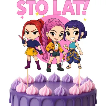 Obraz TOPER NA DORT TOPPER K-POPOVÁ LOVKYNĚ DÉMONŮ NAROZENINOVÁ DEKORACE