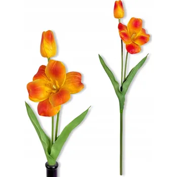 umělá květina Oranžová TULIPÁN VĚTVIČKA Tulipány 53 cm Umělé květy z pěny, jako živé