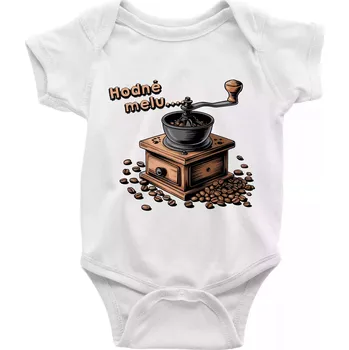 Hodně melu - Body kojenecké s krátkým rukávem - Krátký r. 3-6 měs ( Bílá )