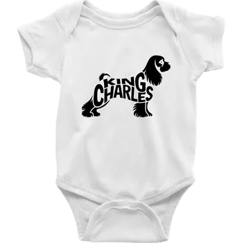 Kavalír king Charles španěl nápis v těle - Body kojenecké s krátkým rukávem - Krátký r. 3-6 měs ( Bílá )