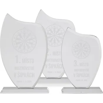 Skleněná plaketa s laserovým gravírováním, 110x180mm