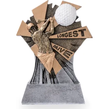 Trofej se symbolem golfu, výška 16 cm, vícebarevná