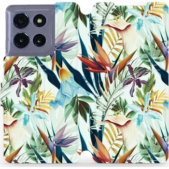 Pouzdro na mobilní telefon Flipové pouzdro Mobiwear - Motorola Moto G86 5G - M071P Flóra (Knížkové flip pouzdro, obal, kryt na mobil Motorola Moto G86 5G - M071P Flóra, materiál Umělá kůže + TPU - ochrana 360°, stojánek, silikonová vanička, magnetické zavírání)