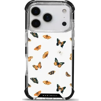 Pouzdro na mobilní telefon Odolný obal Mobiwear MagSafe Elite Bumper - Apple iPhone 17 Pro - DP76D Oranžoví motýlci (Odolný kryt, pouzdro, obal Mobiwear Elite Bumper na mobil Apple iPhone 17 Pro - DP76D Oranžoví motýlci, materiál Plast + TPU silikon + kov - zesílená ochrana telefon