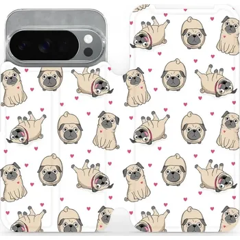 Pouzdro na mobilní telefon Flipové pouzdro Mobiwear - Google Pixel 10 Pro - M097P Mopsíci (Knížkové flip pouzdro, obal, kryt na mobil Google Pixel 10 Pro - M097P Mopsíci, materiál Umělá kůže + TPU - ochrana 360°, stojánek, silikonová vanička, magnetické zavírání)